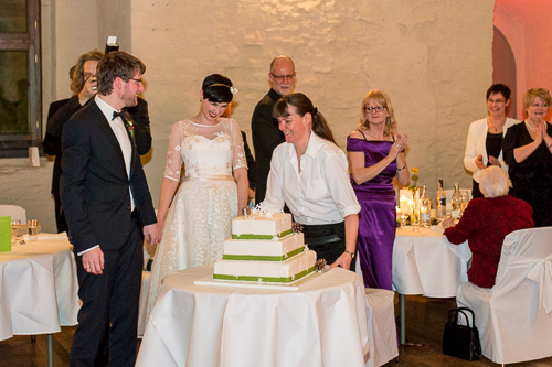 praesentation der hochzeitstorte