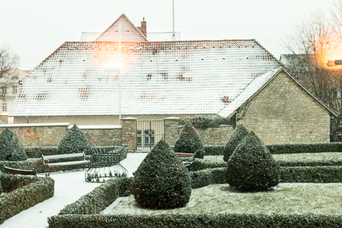 winterlicher schlossgarten